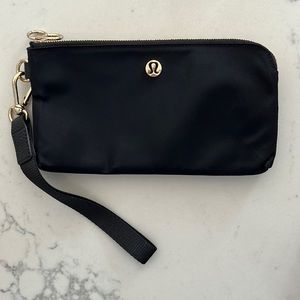 Lululemon Curved Wristlet - Black and Gold